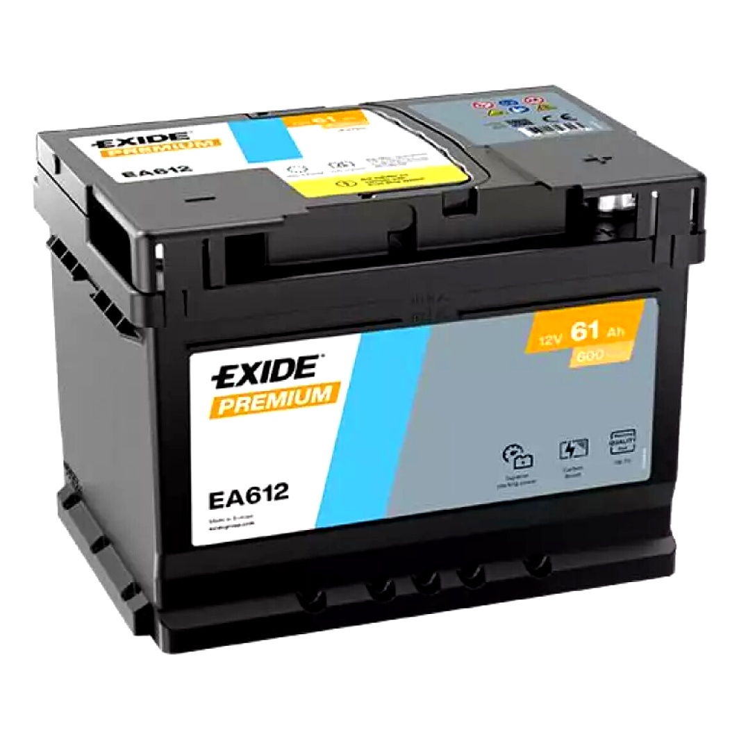 Акумулятор EXIDE Premium 12V 61Ah 600A R+ EA612 - zapix