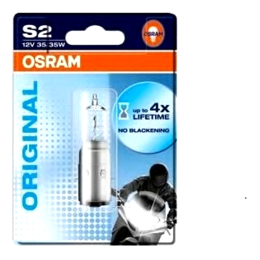 Автолампа галогенова OSRAM S2 BA20d 35W 12V прозора 6432701B - zapix