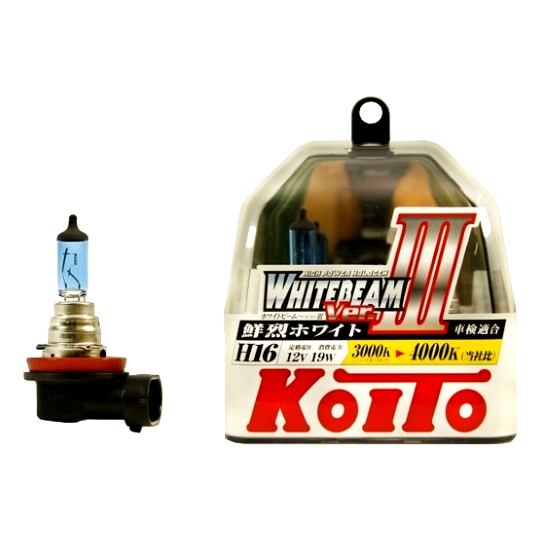 Автолампа галогенова KOITO WhiteBeam ver. III H16 PGJ19-2 19W 12V світло-блакитна P0749W - zapix