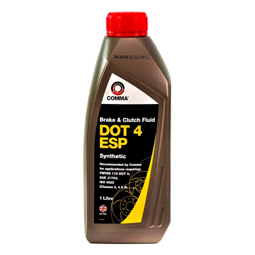 Гальмівна рідина COMMA DOT 4 Synthetic ESP пластик 1 л BF4ESP1L - zapix