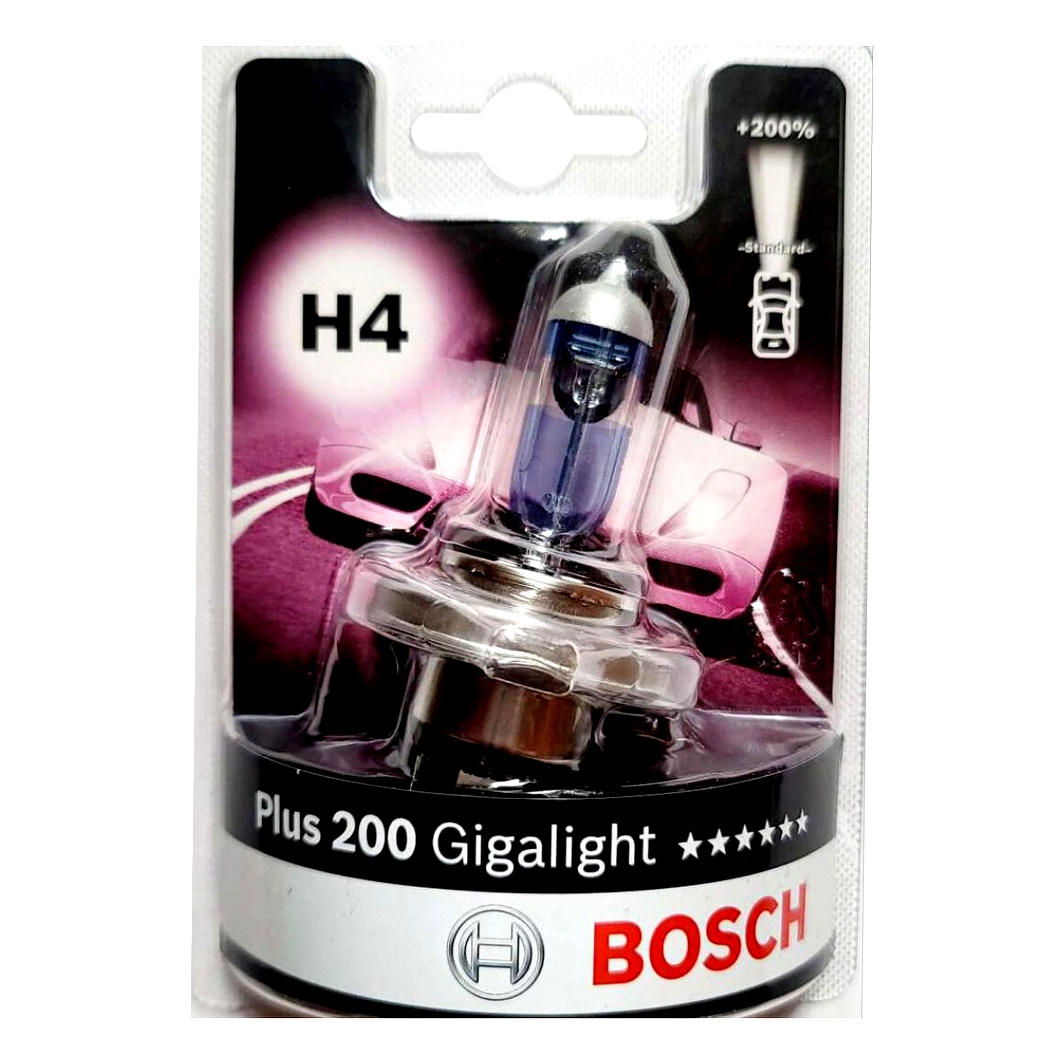 Автолампа галогеновая BOSCH Plus 200 Gigalight H4 P43t 55W 12V 1987301144 - zapix