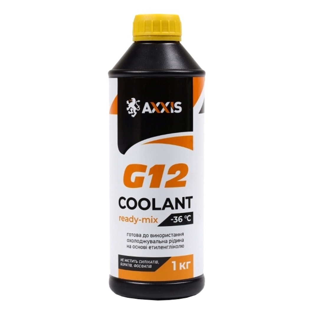 Готовий антифриз AXXIS Coolant Ready-Mix жовтий G12 -36 °C 1 л (AXP999G11YERDM1) - zapix