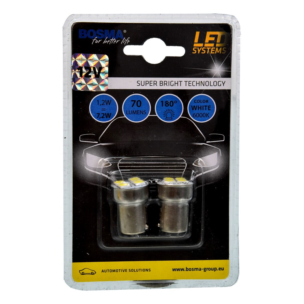 Автолампа LED (світлодіодна) BOSMA R5W BA15s 1.2W 12V 3048 - zapix