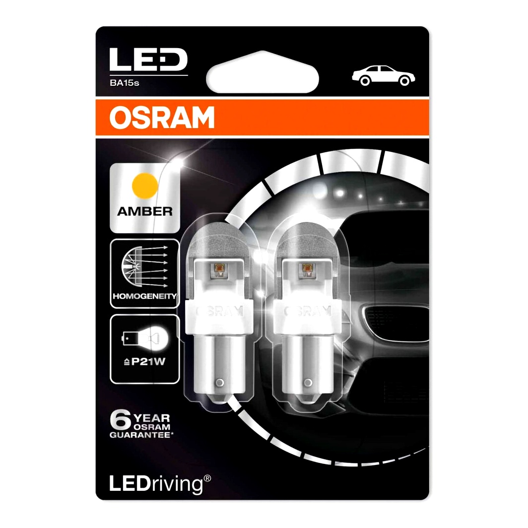 Автолампа LED (світлодіодна) OSRAM LEDriving Premium P21W BA15s 2W 12V 7556YE02B - zapix