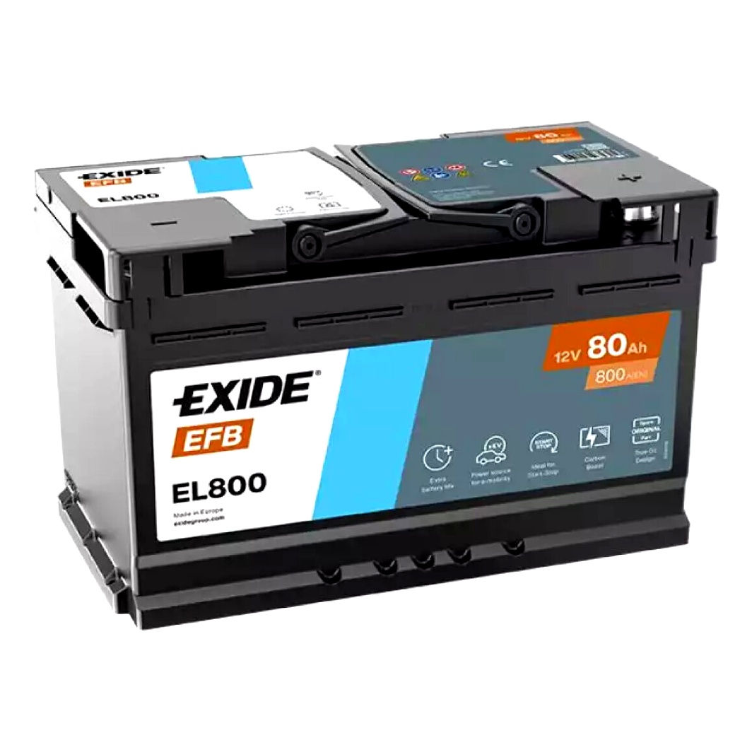 Акумулятор EXIDE EFB 12V 80Ah 800A R+ EL800 - zapix