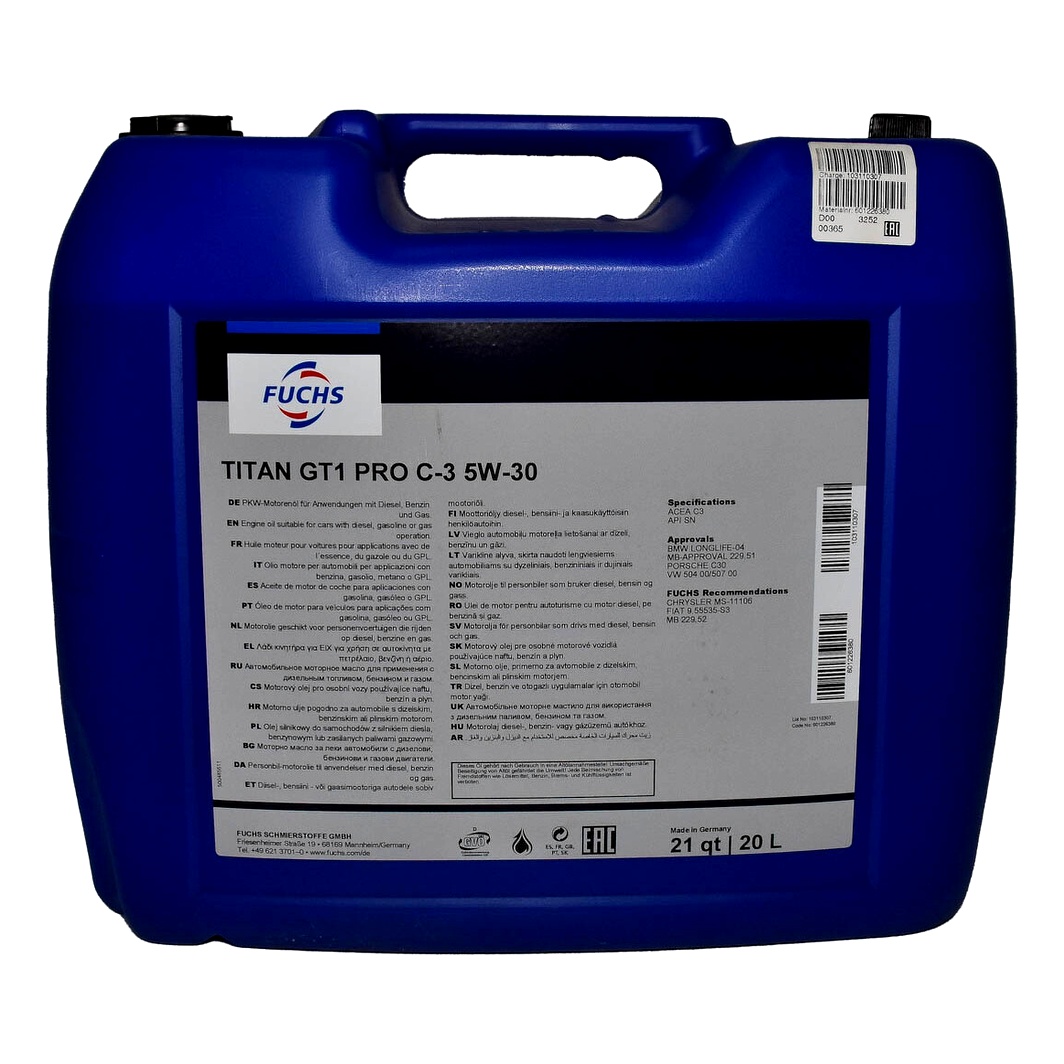 Моторна олива FUCHS Titan Gt1 Pro C3 5W-30 20 л (601226380)