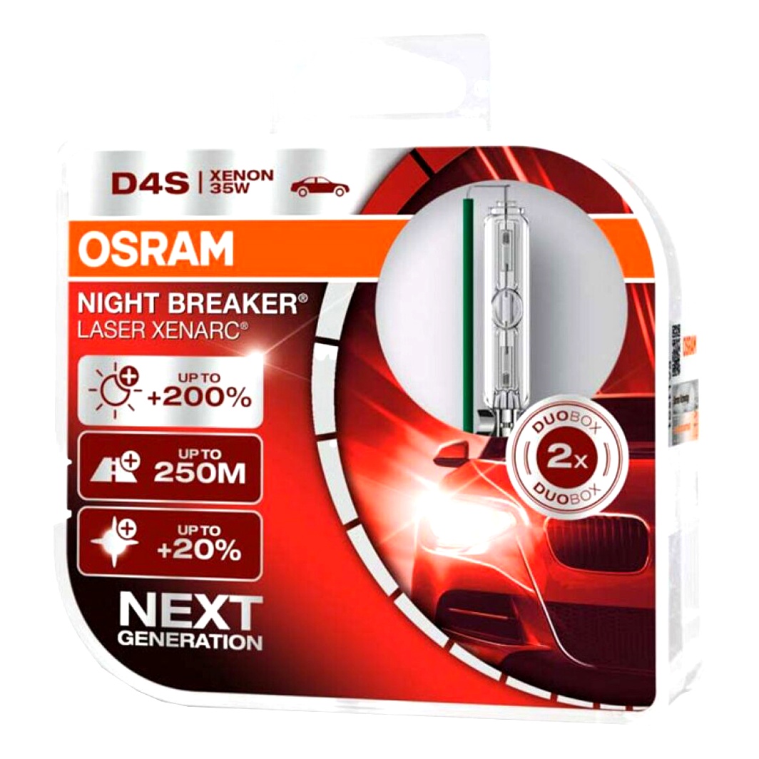Автолампа ксеноновая OSRAM Xenarc Night Breaker Laser D4S P32d-5 35W 42V прозрачная 66440XNLHCB - zapix