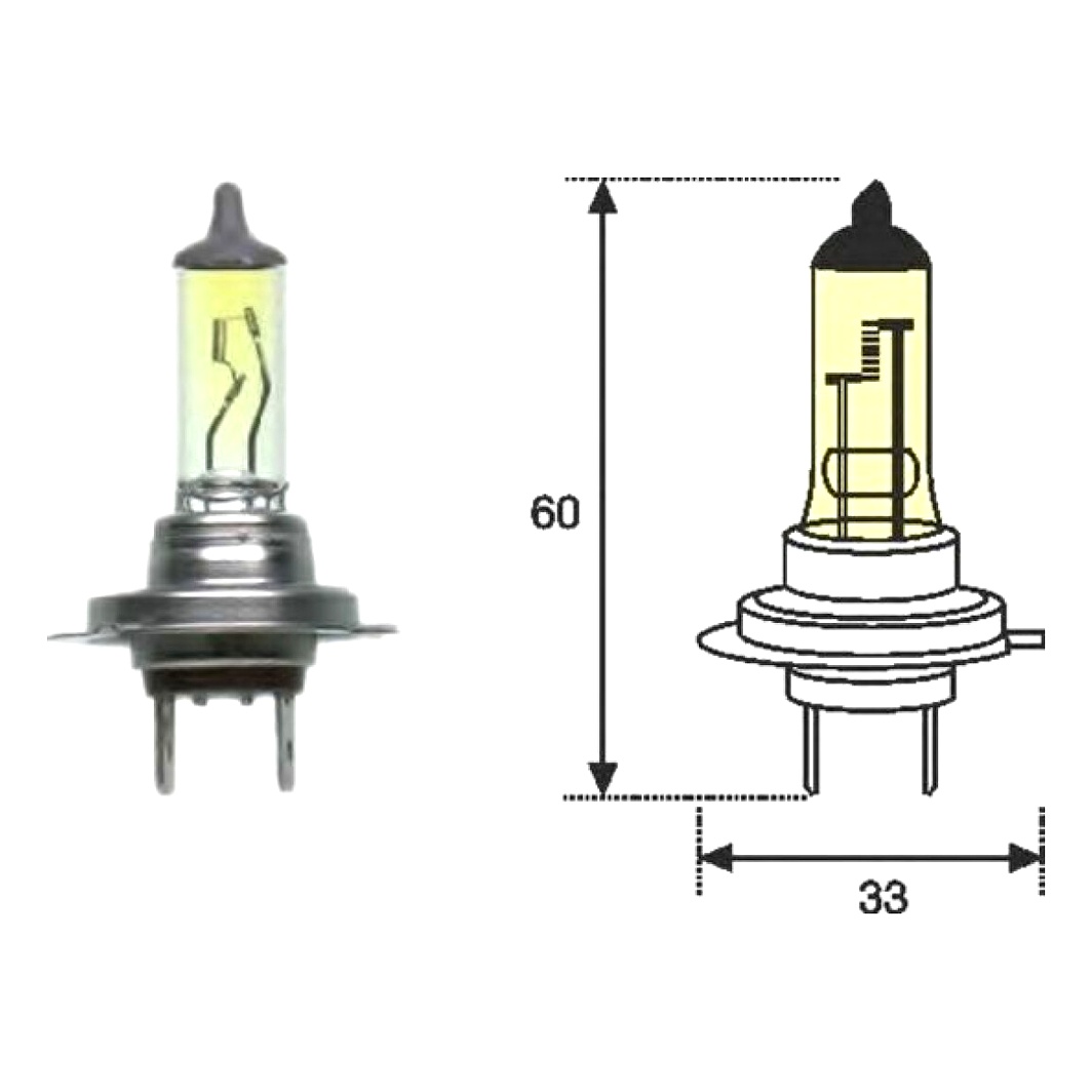 Автолампа галогенова MAGNETI MARELLI H7 PX26d 55W 12V прозора 002577100000 - zapix