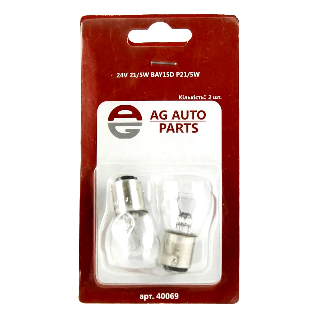 Автолампа розжарювання AG AUTOPARTS P21/5W BA15d 5W 24V помаранчева AG40069 - zapix