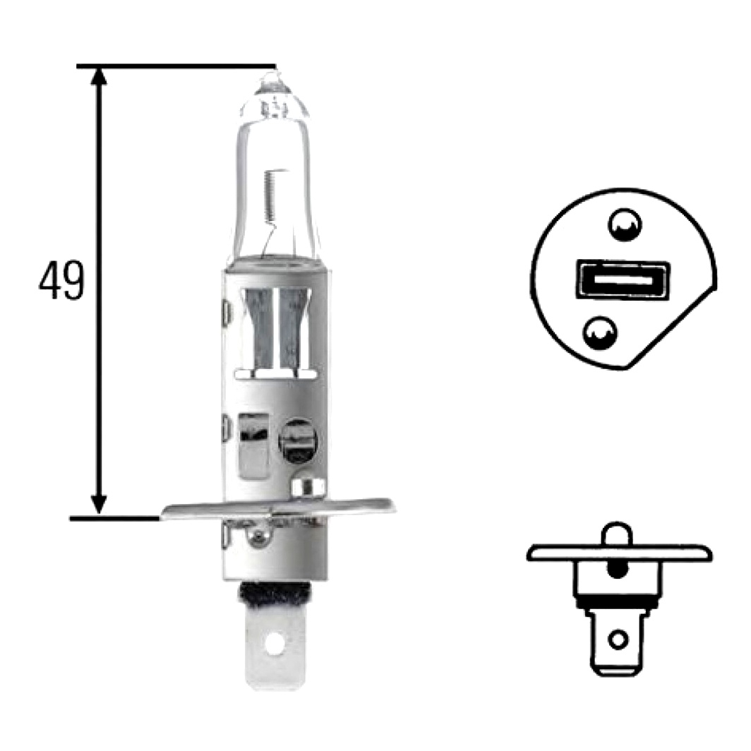 Автолампа галогеновая HELLA H1 P14.5s 70W 24V прозрачная 8GH002089491 - zapix