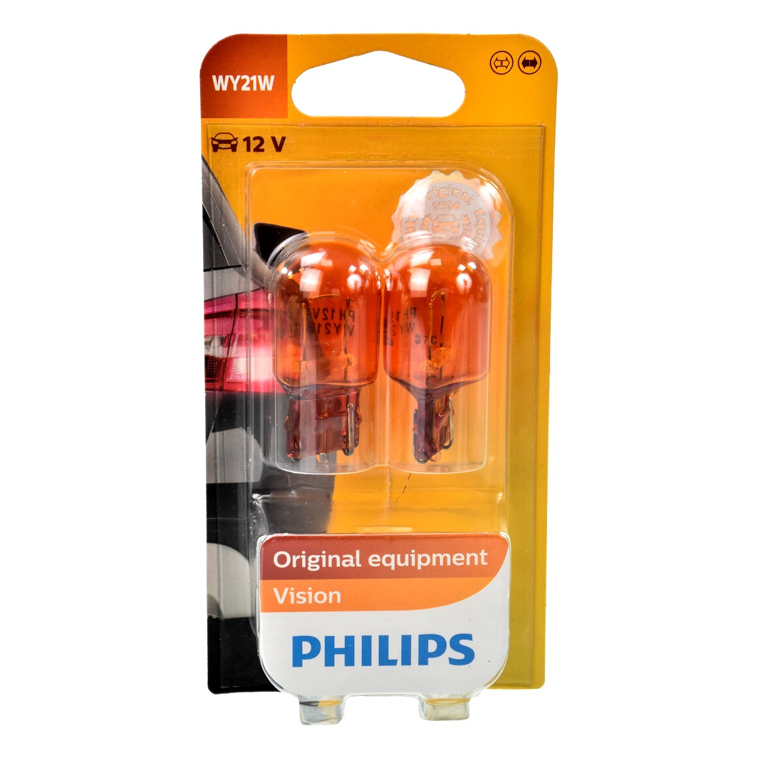 Автолампа розжарювання PHILIPS WY21W WX3x16d 21W 12V помаранчева 12071B2 - zapix