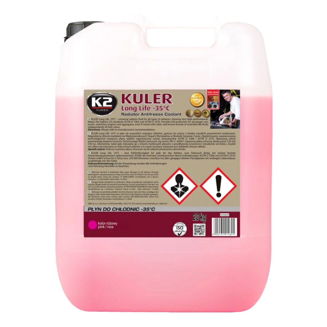 Готовий антифриз K2 Kuler рожевий G13 -35 °C 20 л (W406R)