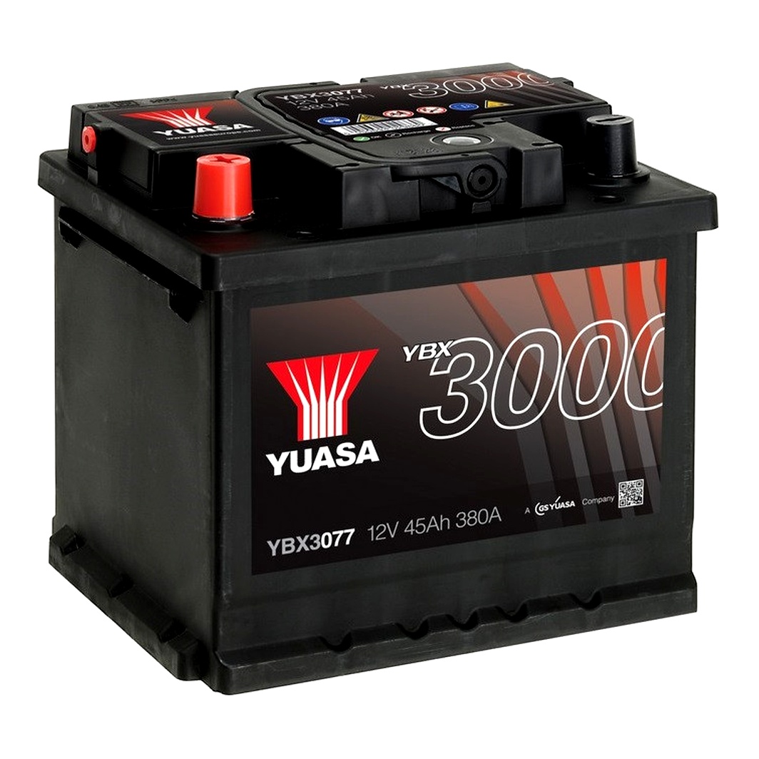 Акумулятор YUASA YBX 3000 12V 45Ah 380A L+ YBX3077 - zapix