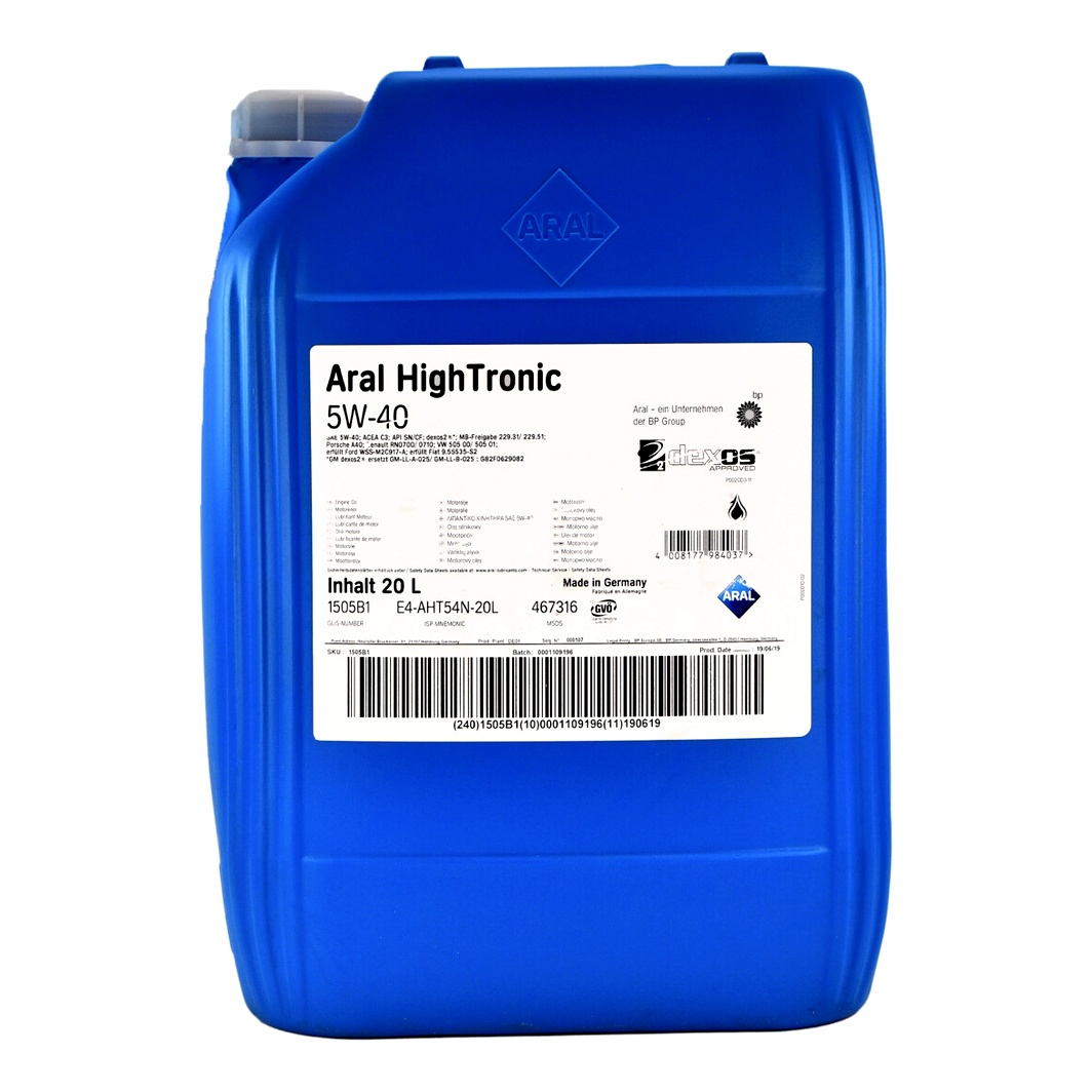Моторна олива ARAL HighTronic 5W-40 20 л (1505B1) - zapix