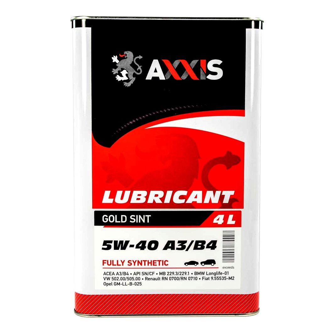 Моторное масло AXXIS Gold Sint A3/B4 5W-40 4 л (AX2025) - zapix