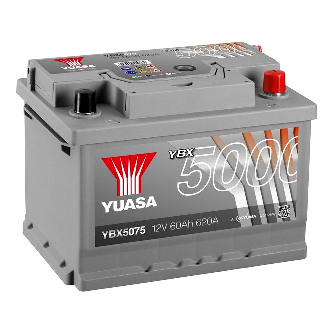 Акумулятор YUASA YBX 5000 12V 60Ah 620A R+ YBX5075 - zapix