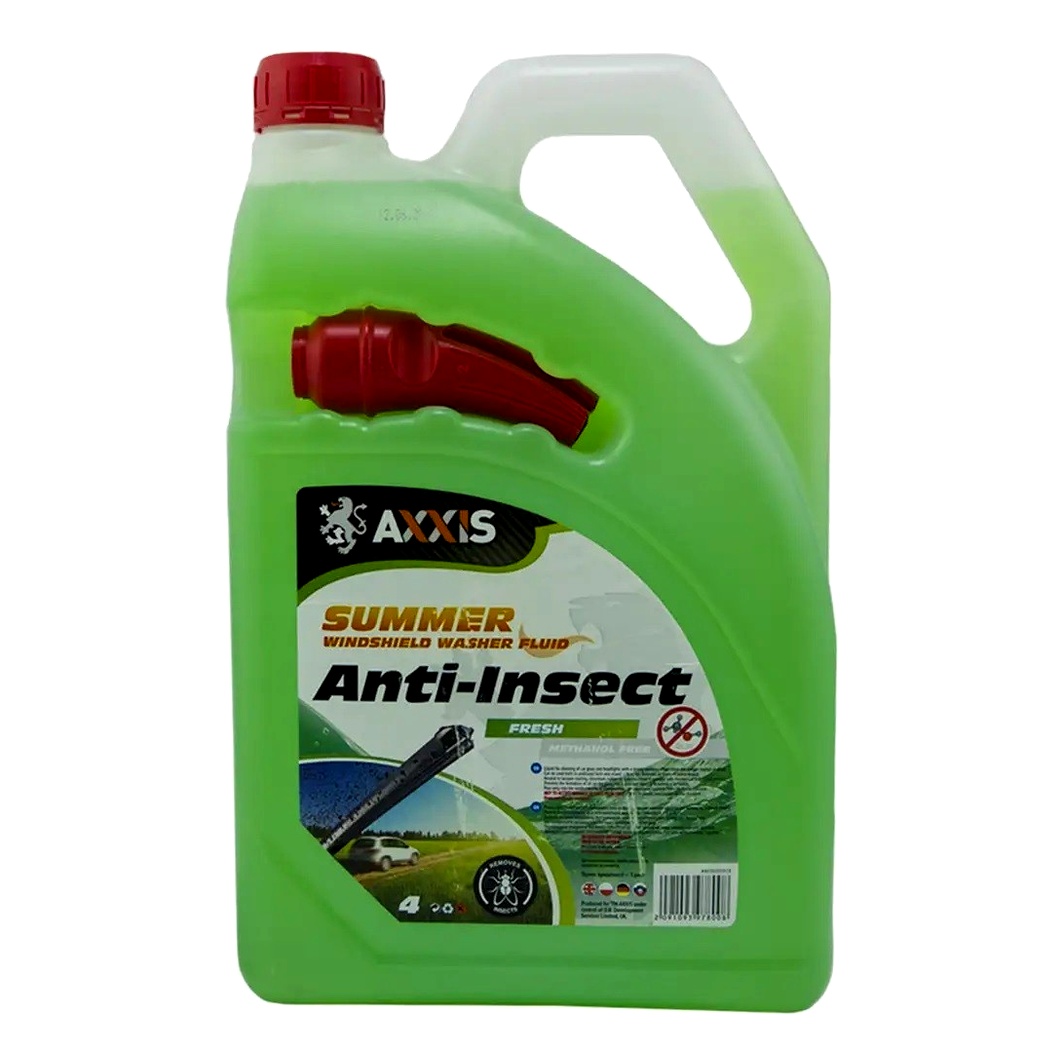 Омивач скла готовий літній -2°С AXXIS Anti-Insect свіжість 4 л AX2080 - zapix