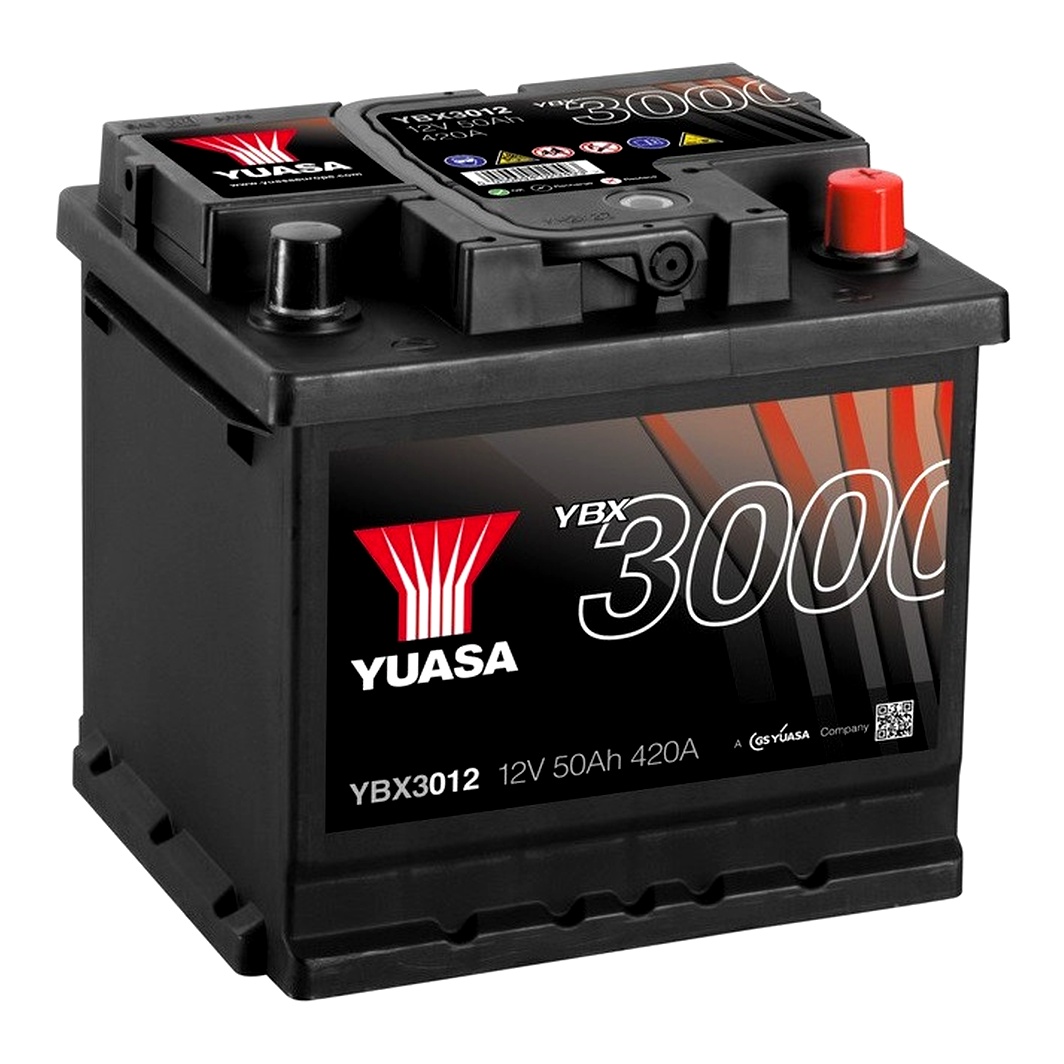 Акумулятор YUASA YBX 3000 12V 50Ah 420A R+ YBX3012 - zapix