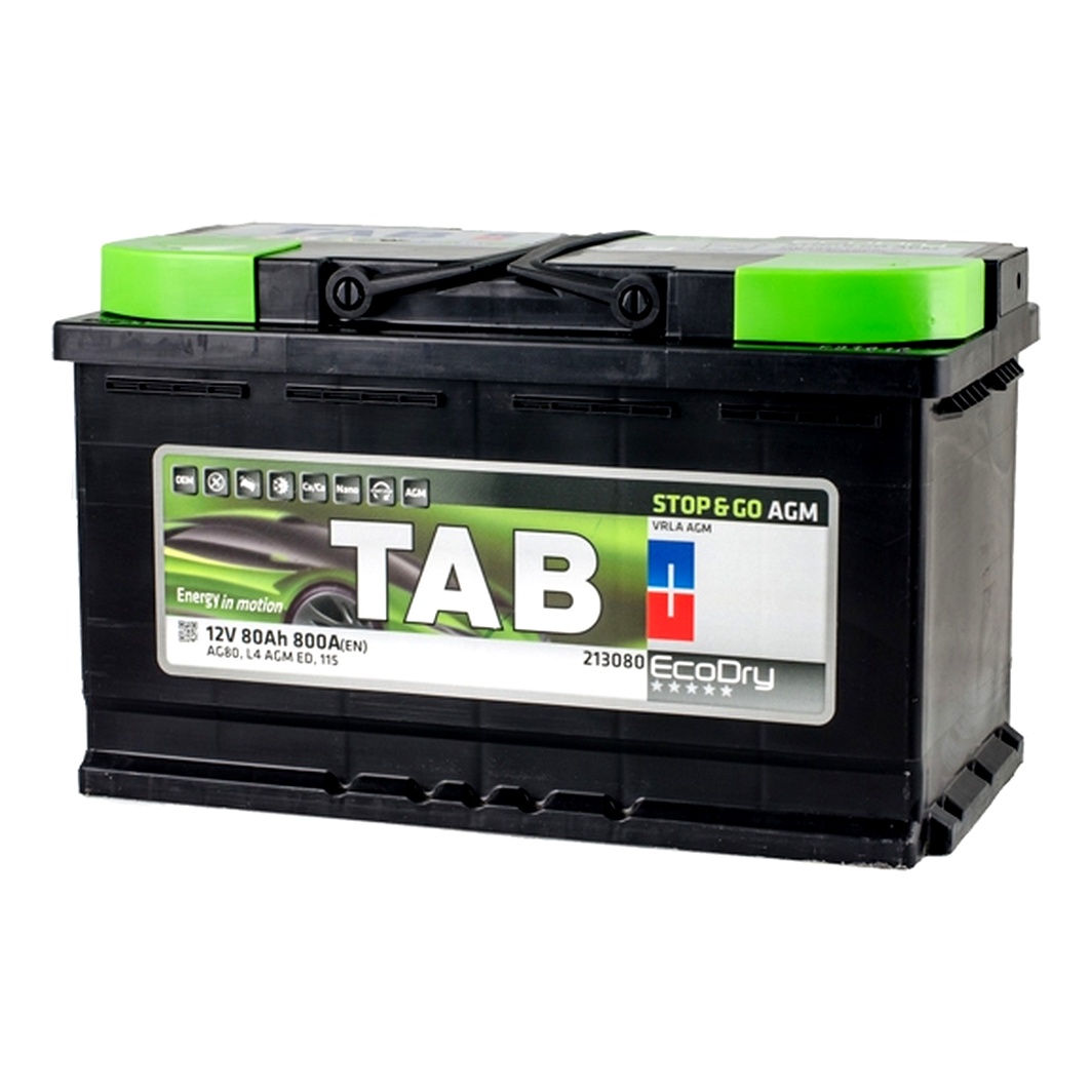 Акумулятор TAB AGM 12V 80Ah 800A R+ 213080 - zapix