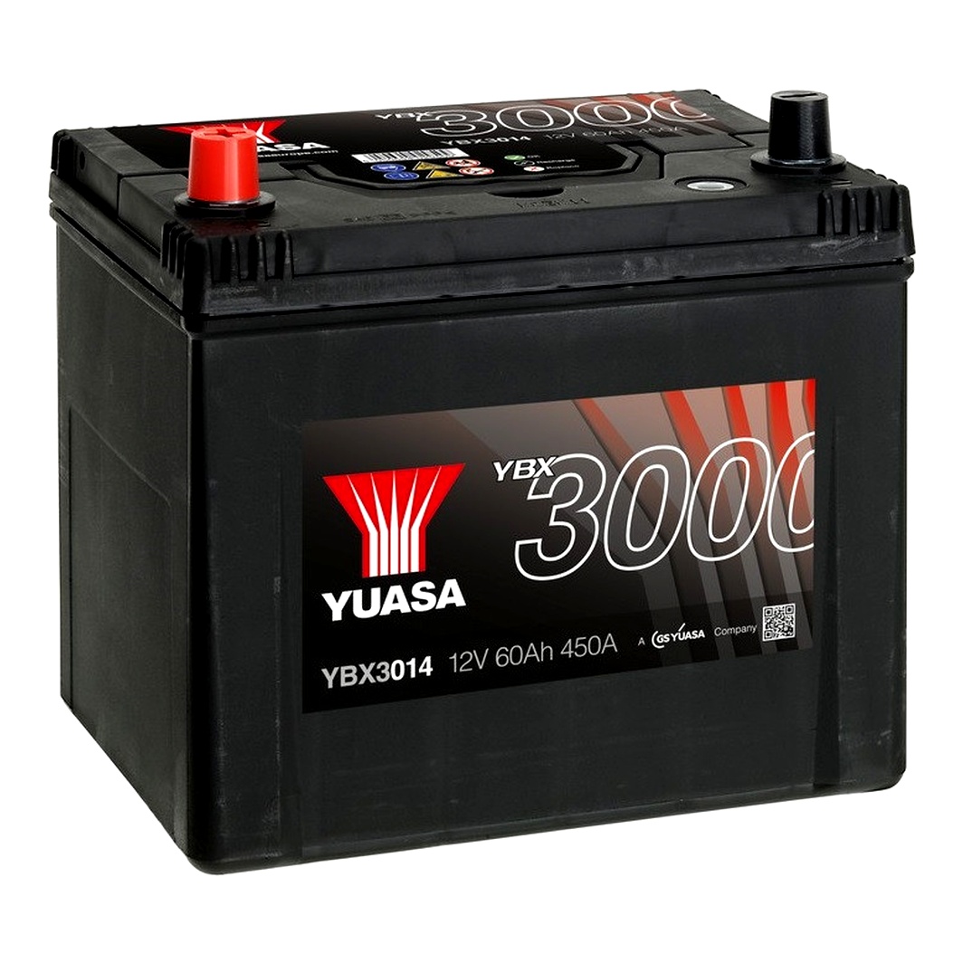 Акумулятор YUASA YBX 3000 12V 60Ah 450A L+ YBX3014 - zapix