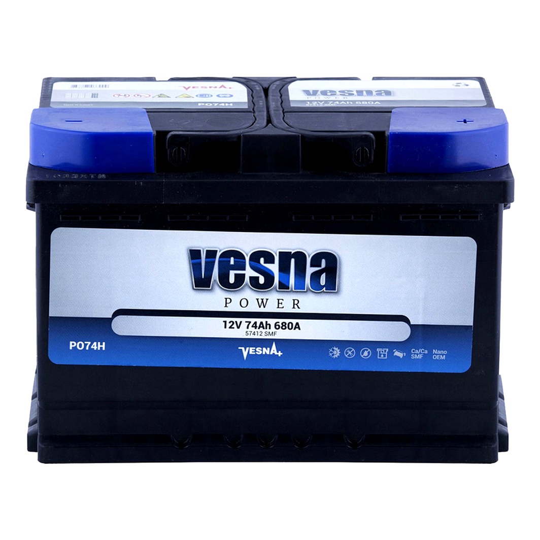 Акумулятор VESNA Power 12V 74Ah 680A R+ 415074 - zapix
