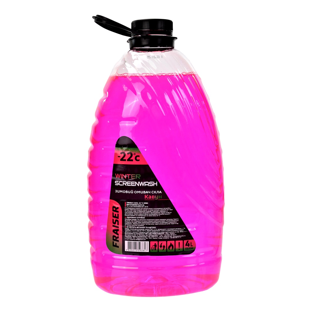 Омивач скла готовий зимовий -22°С FRAISER Water Melon кавун 4 л FRAISERK224L - zapix