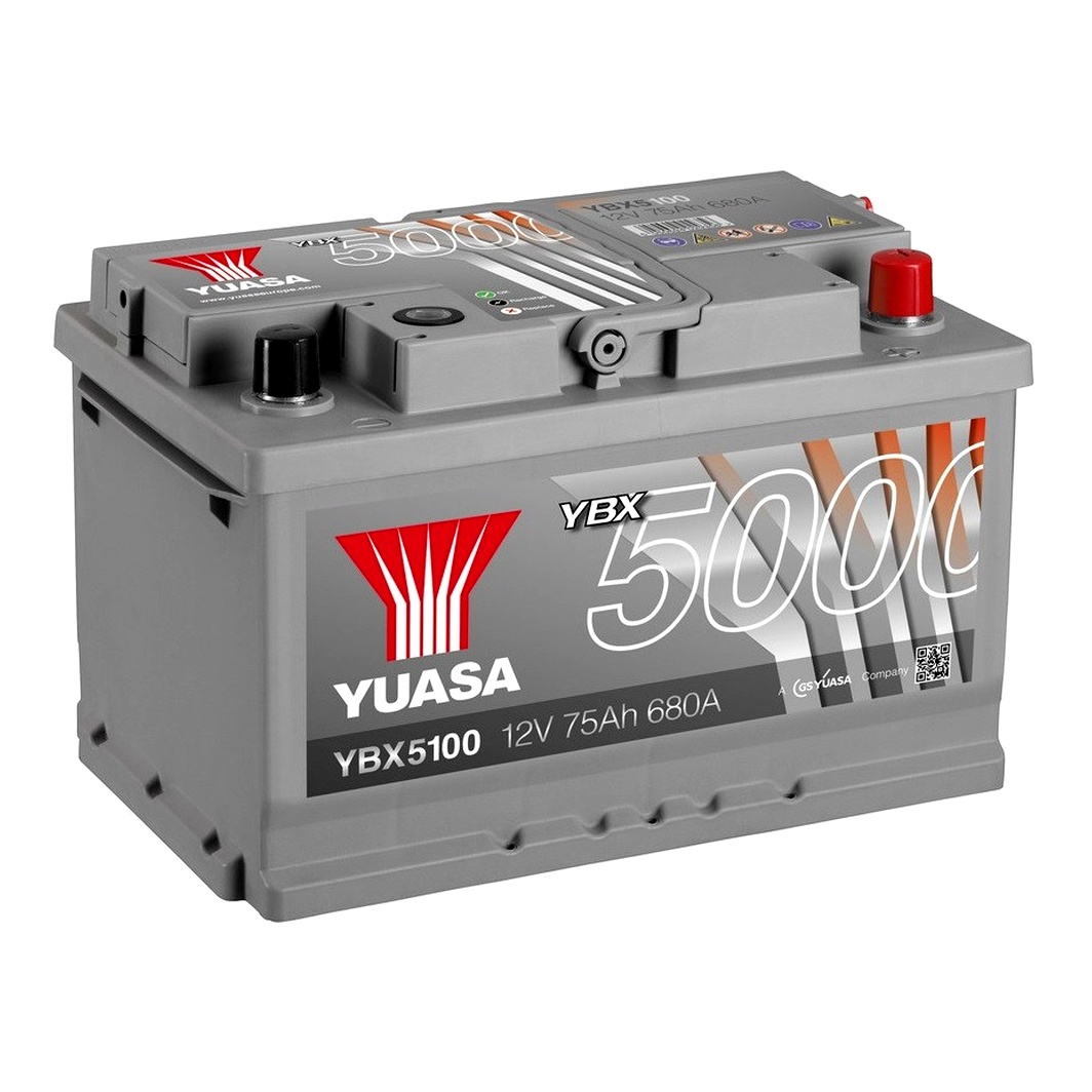 Акумулятор YUASA YBX 5000 12V 75Ah 680A R+ YBX5100 - zapix