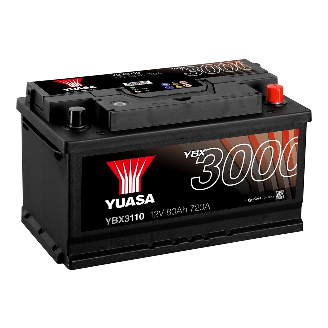 Акумулятор YUASA YBX 3000 12V 80Ah 720A R+ YBX3110 - zapix