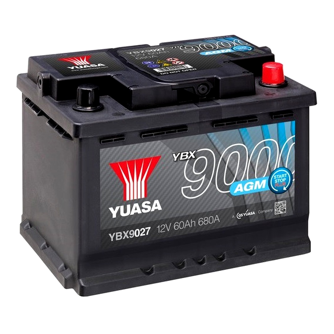 Акумулятор YUASA YBX 9000 AGM 12V 60Ah 680A R+ YBX9027 - zapix