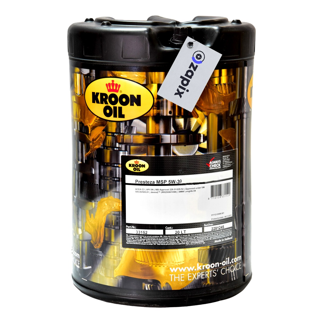 Моторна олива KROON OIL Presteza MSP+ 5W-30 20 л (33152)