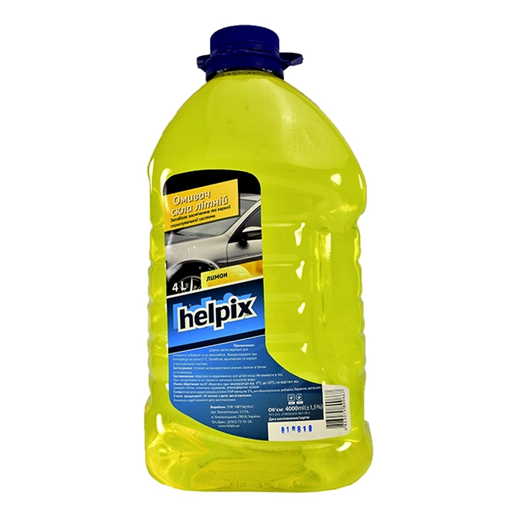 Омивач скла готовий літній 0°С HELPIX лимон 4 л 4823075800667 - zapix