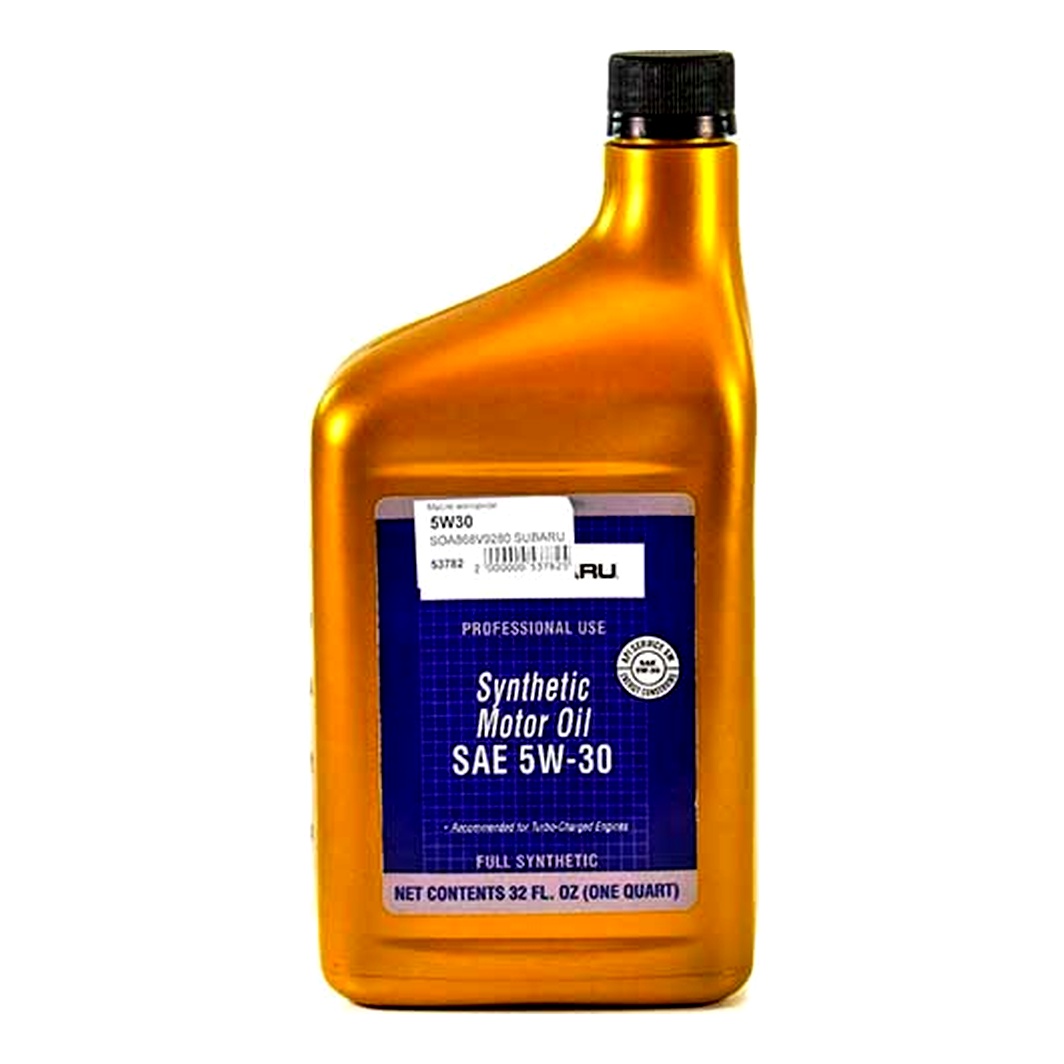 Моторное масло SUBARU Synthetic Motor Oil 5W-30 1 л (SOA868V9280) - zapix