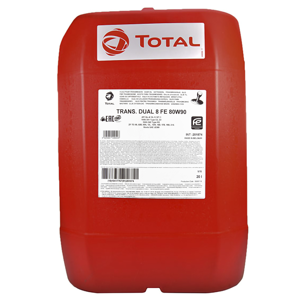 Трансмиссионное масло TOTAL Dual 8 FE GL-4 / 5 80W-90 20 л TRANSDUAL8FE80W9020L - zapix