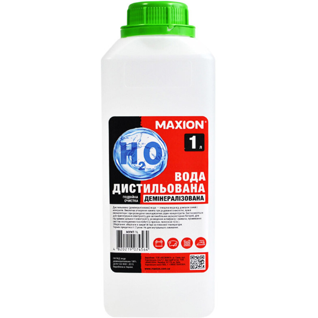 Дистиллированная вода Maxion 1 л MXWT1L - zapix