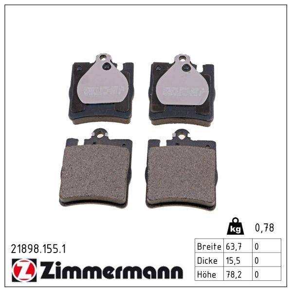 Гальмівні колодки дискові ZIMMERMANN 218981551 - zapix
