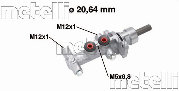 Головний гальмівний циліндр METELLI 050768 - zapix
