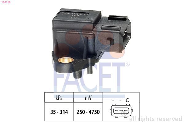 Датчик тиску наддува FACET 103116 - zapix