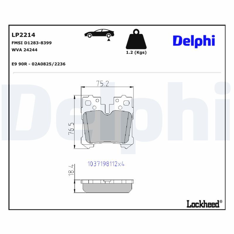 Гальмівні колодки дискові DELPHI LP2214 - zapix