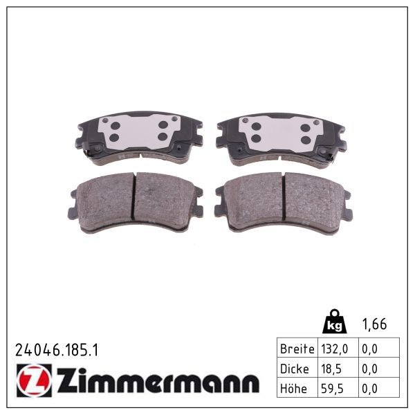 Гальмівні колодки дискові ZIMMERMANN 240461851 - zapix