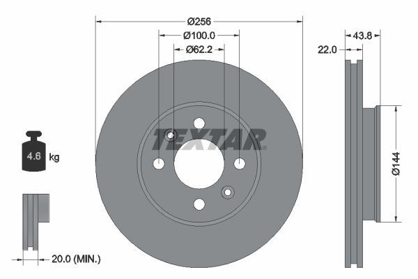 Гальмівний диск TEXTAR 92237903 - zapix