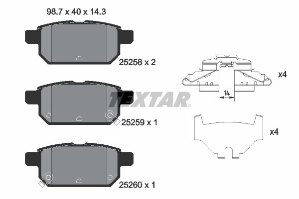 Гальмівні колодки дискові TEXTAR 2525801 - zapix