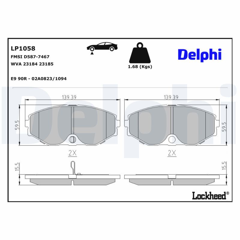 Гальмівні колодки дискові DELPHI LP1058 - zapix