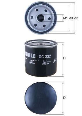 Оливний фільтр MAHLE OC232 - zapix