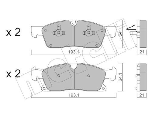 Гальмівні колодки дискові METELLI 2209274 - zapix