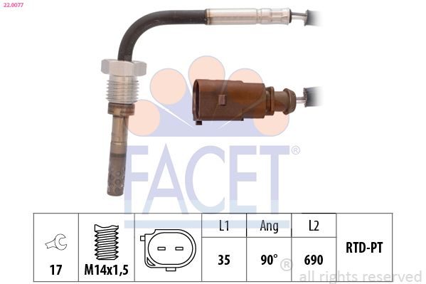 Датчик температури відпрацьованих газів FACET 220077 - zapix