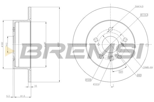 Гальмівний диск BREMSI CD7980S