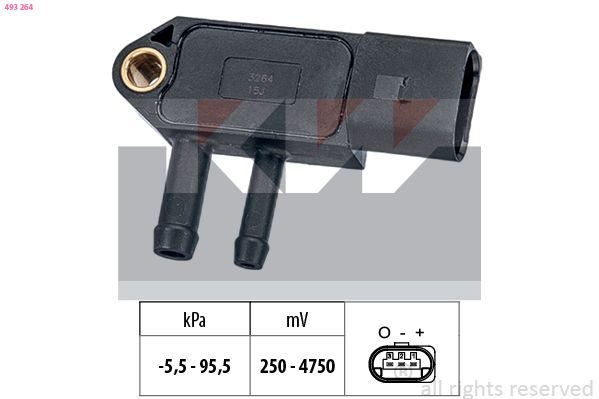Датчик тиску наддува KW 493264 - zapix