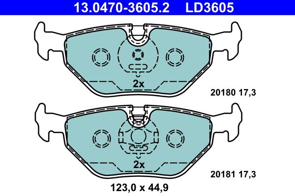 Гальмівні колодки дискові ATE 13047036052 - zapix