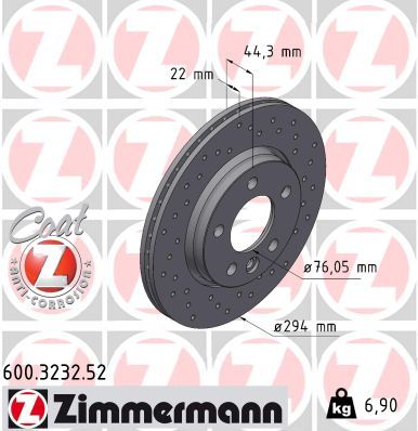 Гальмівний диск ZIMMERMANN 600323252 - zapix