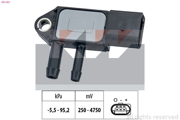 Датчик тиску відпрацьованих газів KW 493263 - zapix